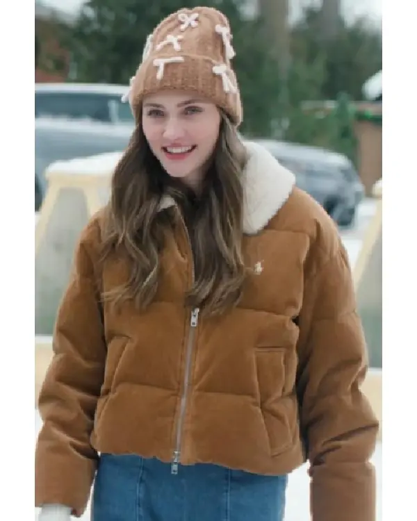 A Merry Little Ex Mas 2025 Emily Hall Brown Corduroy Puffer Jacket
