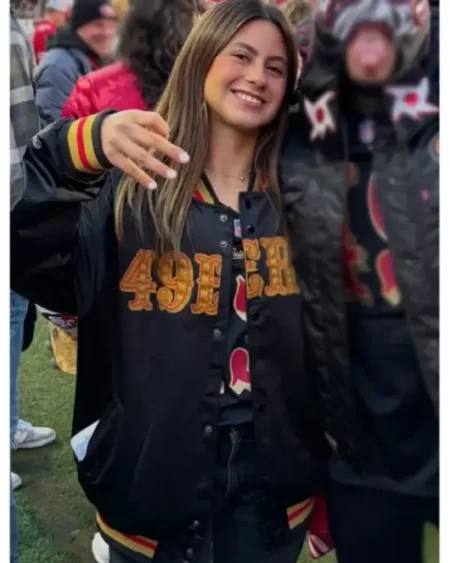 Azul Trujillo San Francisco 49ers Satin Raglan Jacket