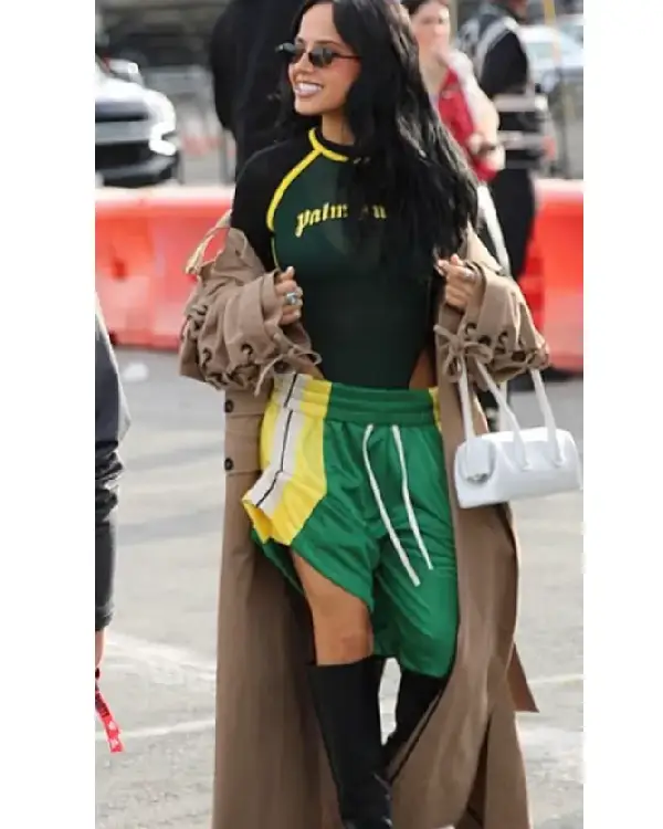 Becky G Super Bowl LX 2026 Beige Coat