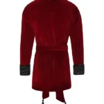 Belgravia Luxury Short Velvet Smoking Jacket In Burgundy
