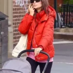 Buy Channel Emily Ratajkowskis Bold Off Duty Style in This Bright Orange Puffer Sale