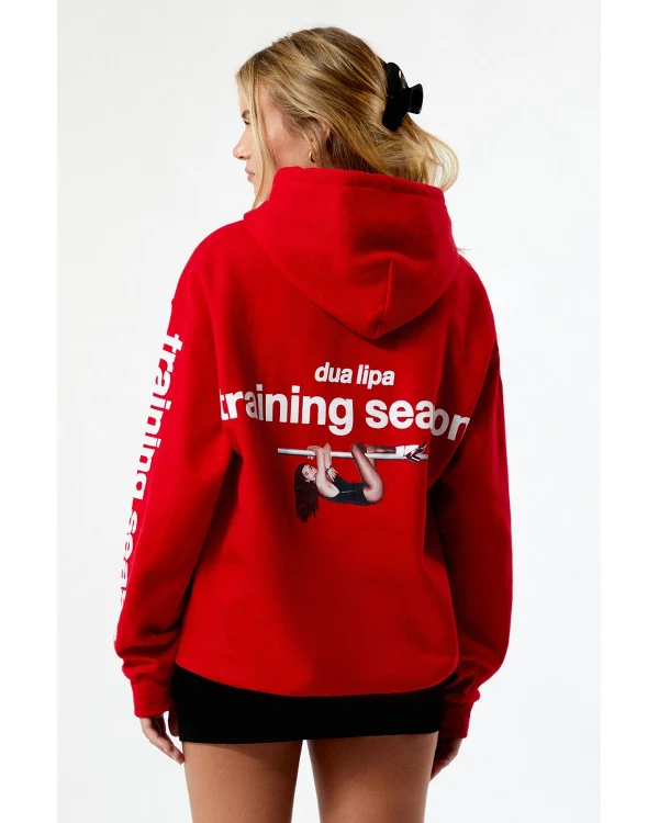 Buy Dua Lipa Training Season Red Pullover Hoodie back