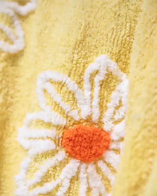 Buy Falling Daisies Chenille Sunshine Yellow Bathrobe