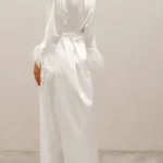 Buy Feather Sleeve Bridal Robe