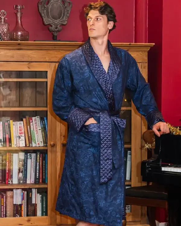 Buy Sherlock Long Smoking Jacket For Mens For Sale Blue