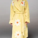 Daisies Chenille Sunshine Yellow Bathrobe Sale