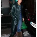 Dua Lipa 2026 Green Leather Coat sale