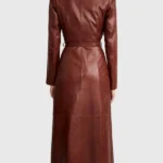 Emily Ratajkowski Brown Leather Trench Coat sale