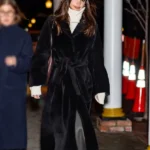 Emily Ratajkowski FW26 Black Robe Coat sale