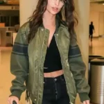 Emily Ratajkowski Green Bomber Jacket