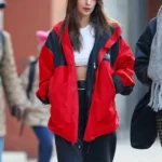 Emily Ratajkowski Red and Black Jacket sale