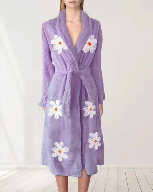 Falling Daisies chenille BathRobe