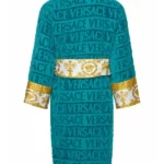 Get Your Luxury Green Versace Robe Iconic Gold Medusa Design