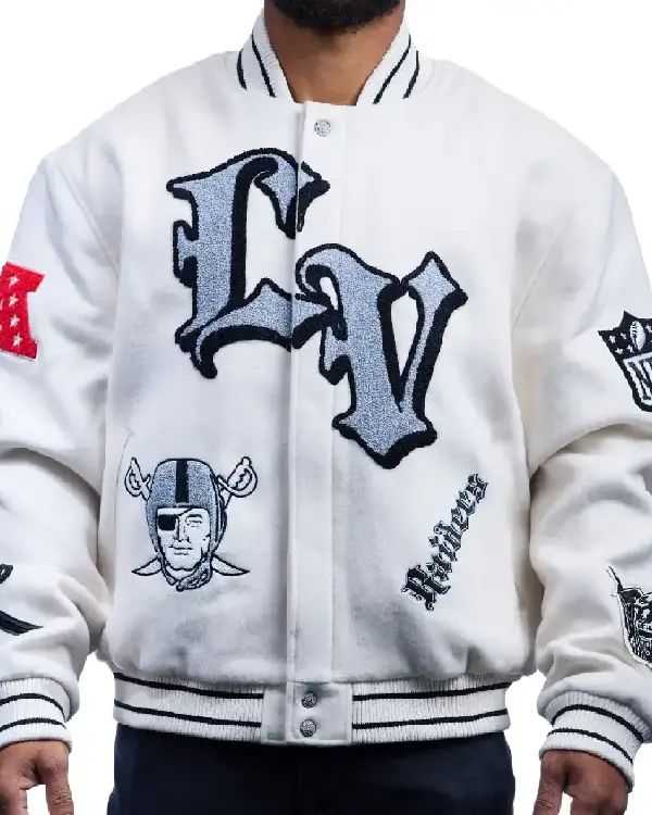 Jeff Hamilton Raiders Wool White Jacket