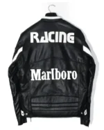 Marlboro Leather Motorcycle Racing Black Jacket For Men