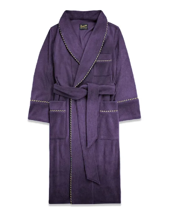 Mens Soft Plush Robe Purple Fleece