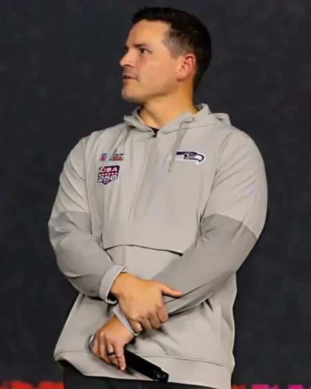 Mike MacDonald Super Bowl LX Opening Night Anorak Hoodie Jacket On Sale