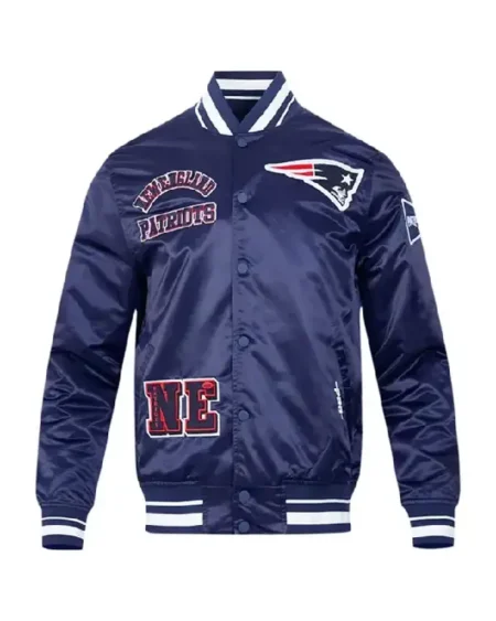 NFL 2026 New England Patriots Blue Satin Jacket