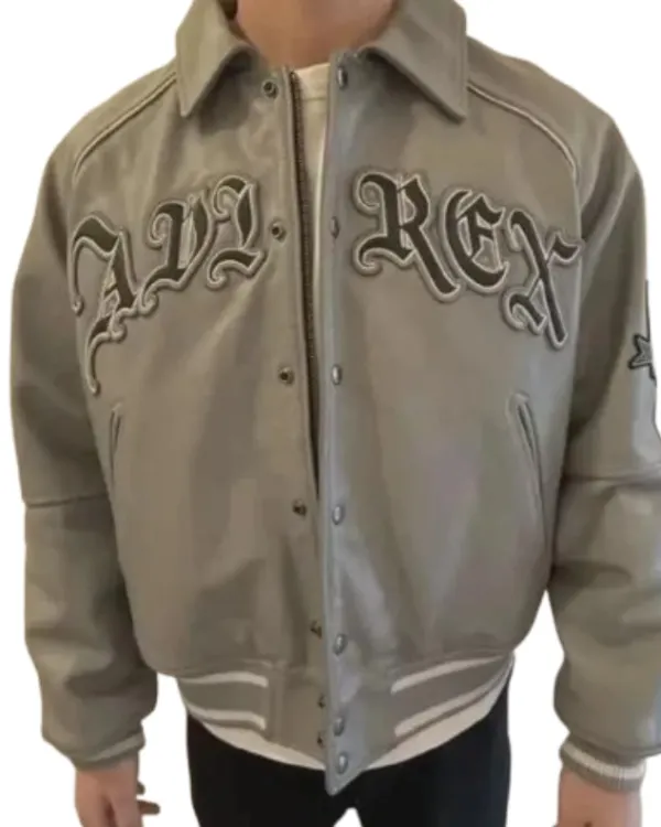 Palace x Avirex Grey Varsity Jacket