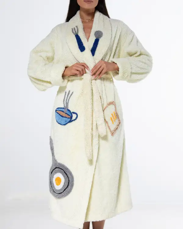 Perfect Breakfas Chenille Bathrobe