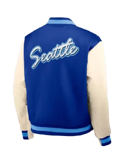 Rewind Legacy Seattle Seahawks Bomber Jacket in Black and Blue