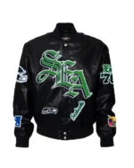 Seattle Seahawks Black Vegan Leather Jacket