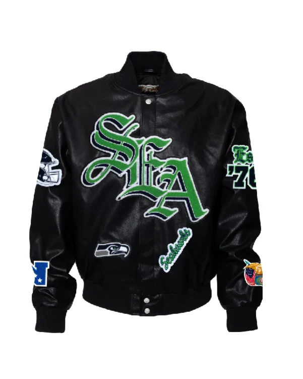 Seattle Seahawks Black Vegan Leather Jacket