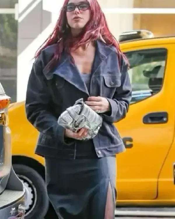 Shop Dua Lipa Tribeca New York City 2024 Denim Jacket For Women For Sale