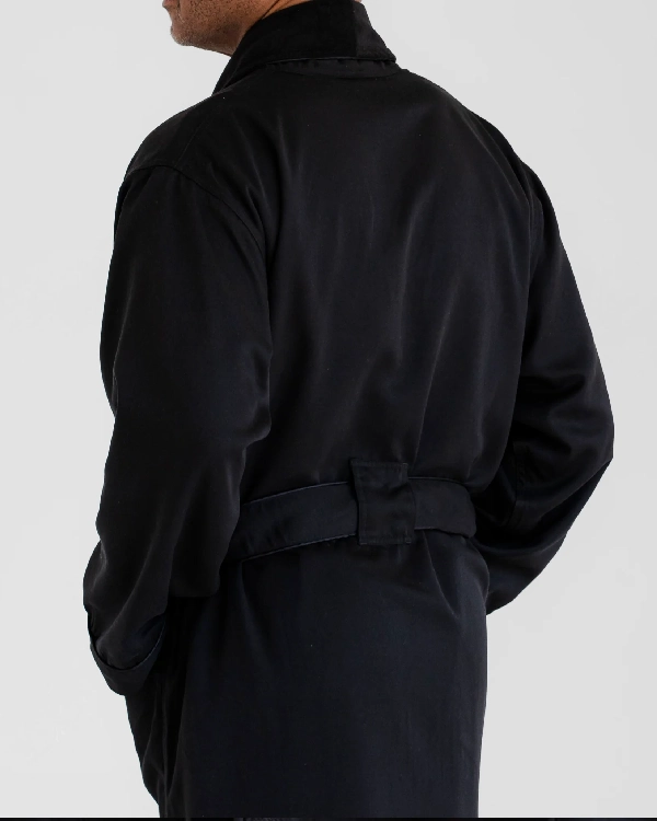 Shop Unisex Classic Terry Cloth Spa Robe Black For Sale
