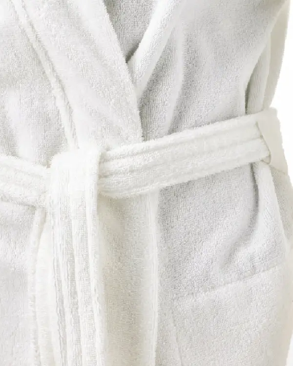 Shop Womens Lazy Mornings Terry White Bathrobe pockets and Sleeves