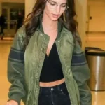 Shop the New Emily Ratajkowski Green Bomber Jacket Sale