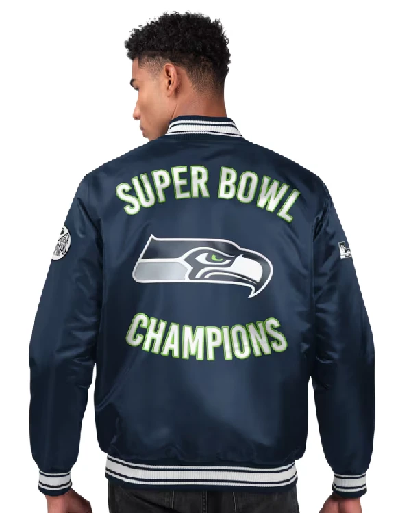 Starter College Navy Seattle Seahawks Two-Time Super Bowl