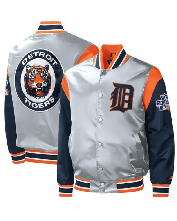 Starter Gray Detroit Tigers Satin Jacket