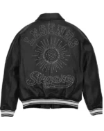 Stegaro Legends Studded Black Zipper Real Leather Bomber Jacket