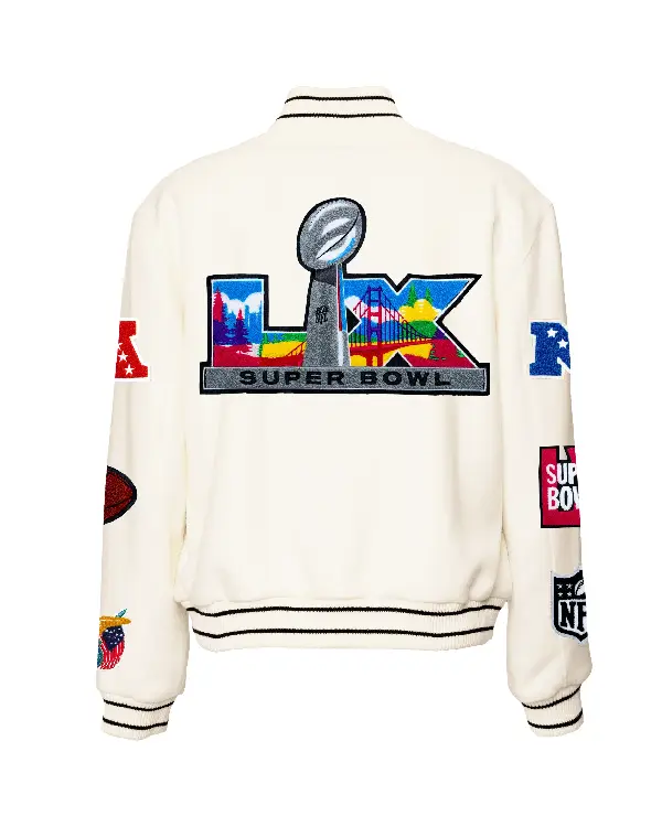 Super Bowl 2026 Wool Varsity Jacket White sale