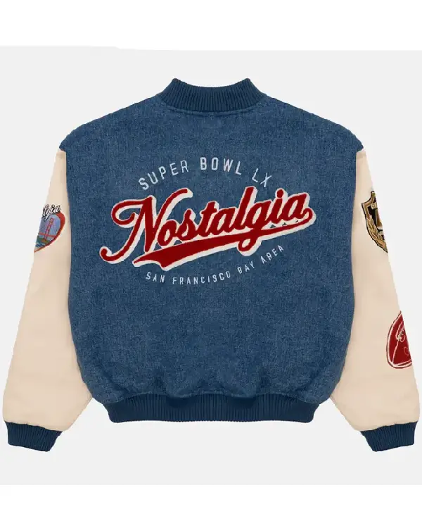Super Bowl LX Nostalgia Origins Home Turf Varsity Jacket For Sale