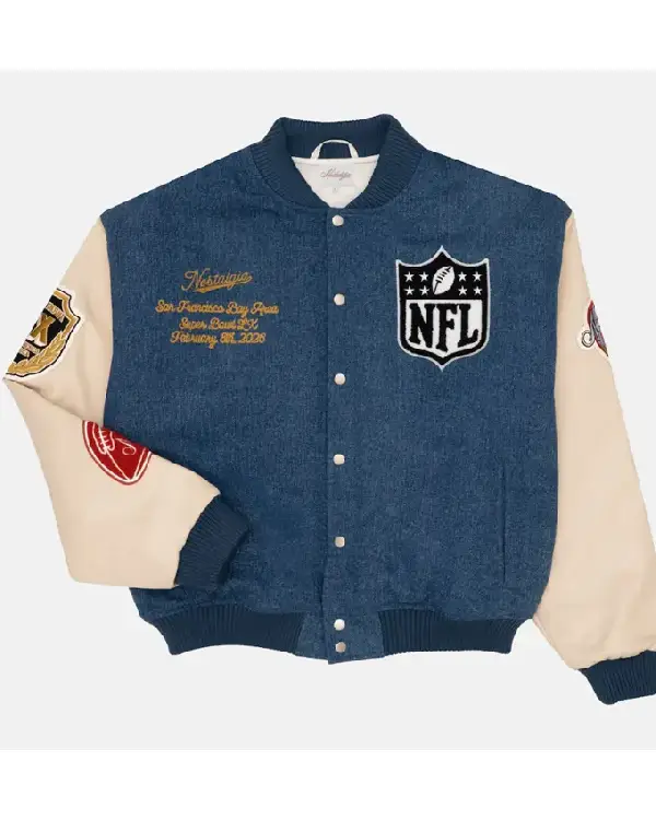 Super Bowl LX Nostalgia Origins Home Turf Varsity Jacket