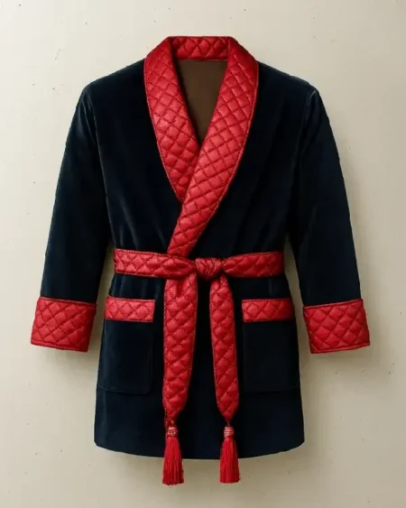 Velvet Smoking Jacket Robe For Sale