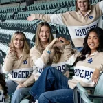 Los Angeles Dodgers Beige Night Quarter Sweatshirt For Sale