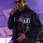 Shop Now Coachella Snoop Dogg 2026 Valley Music and Arts Festival Look Black Satin Bomber Jacket