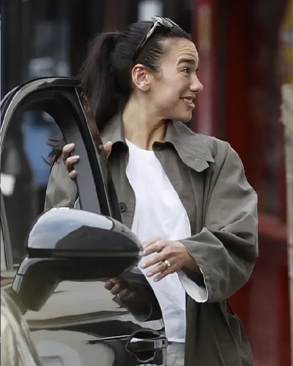 Dua Lipa Grey Long Coat