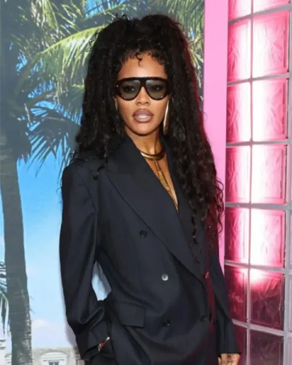 Shop Teyana Taylor Netflix’s 72 Hours Movie 2026 New York Screening Navy Blue BlazerFor Wmen's Sale