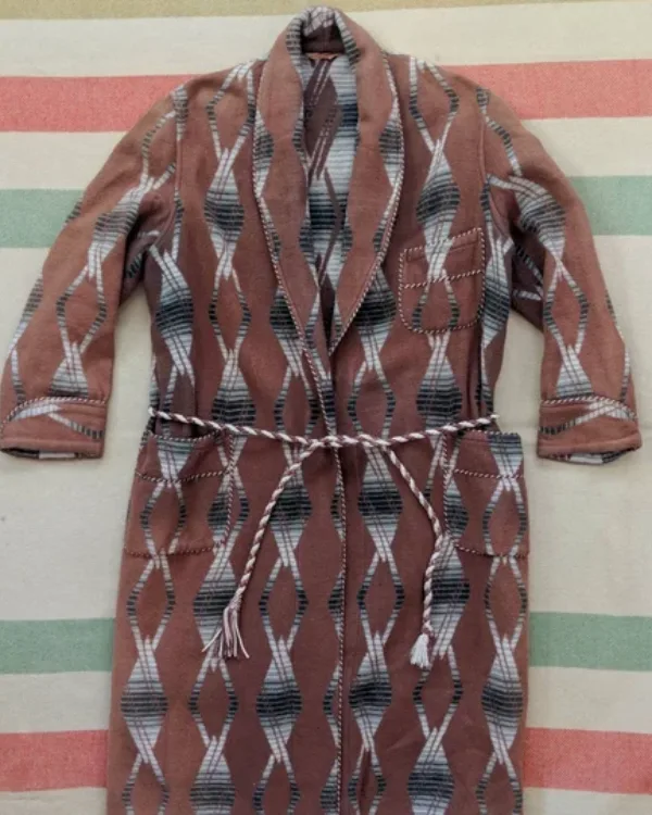 Shop Leonard Hofstadter Red Belted Wool Robe For Men's Sale